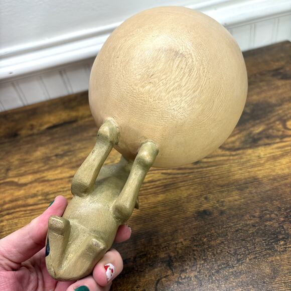 Hand Carved Elephant Drinking Trinket Dish Bowl Jacaranda Wood Sculpture Decor - Picture 6 of 11